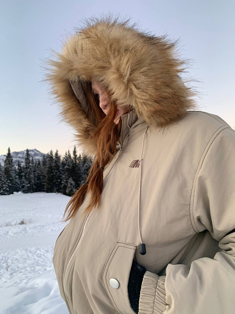 2025 Autumn Winter Vintage Large Fur Collar Hooded Cotton Coat for Women - Thick Loose Trendy Winter Jacket