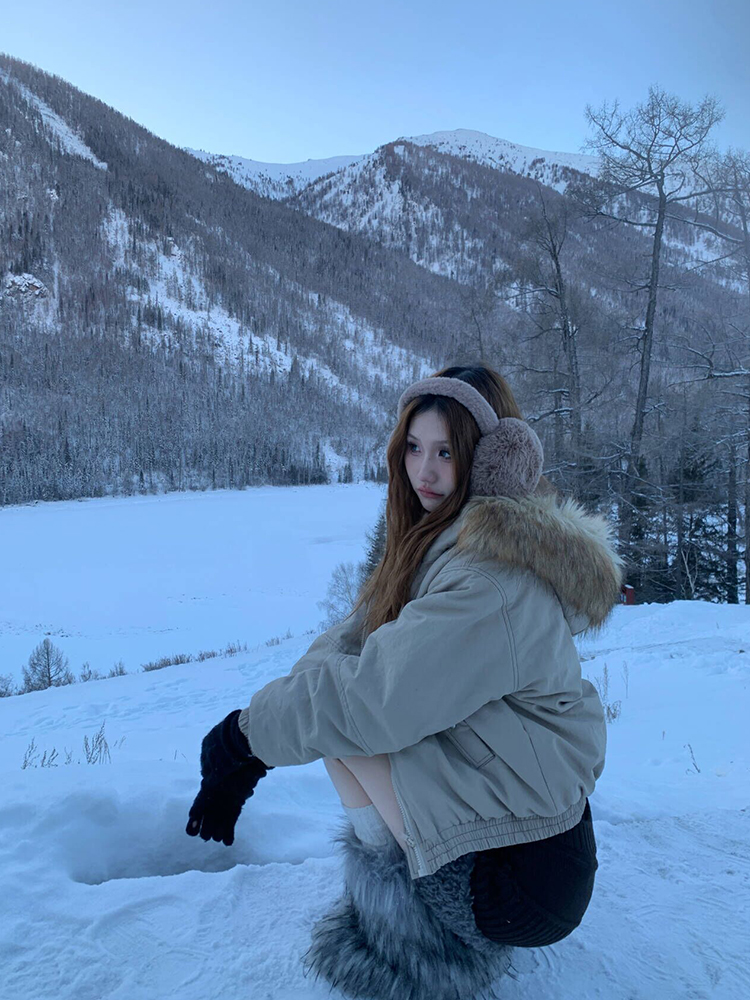 2025 Autumn Winter Vintage Large Fur Collar Hooded Cotton Coat for Women - Thick Loose Trendy Winter Jacket 2025 Autumn Winter Vintage Large Fur Collar Hooded Cotton Coat for Women - Thick Loose Trendy Winter Jacket