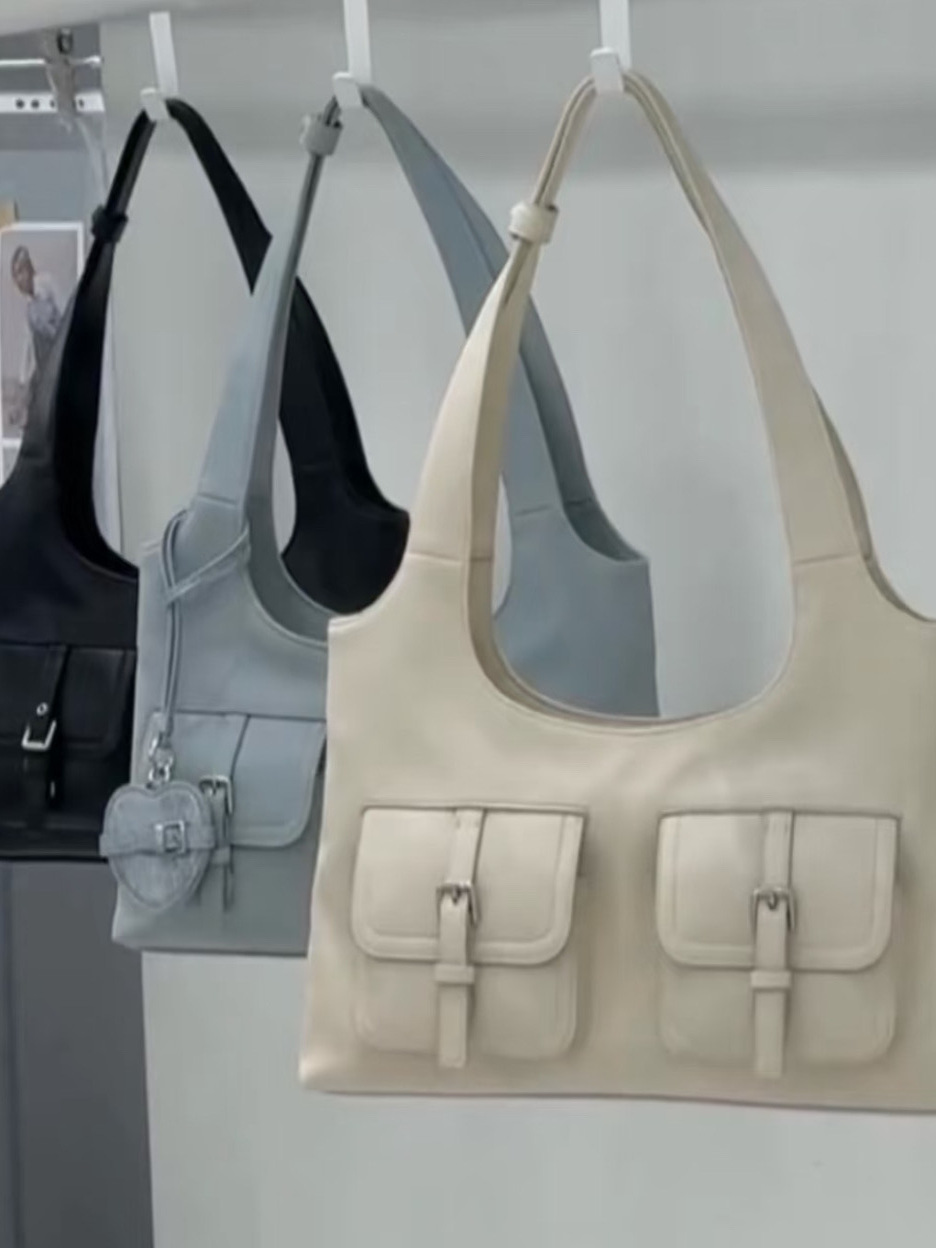 2025 Korean Style Versatile Shoulder Crossbody Tote Bag with Pocket - Fashionable Commuter Handbag for Women 2025 Korean Style Versatile Shoulder Crossbody Tote Bag with Pocket - Fashionable Commuter Handbag for Women