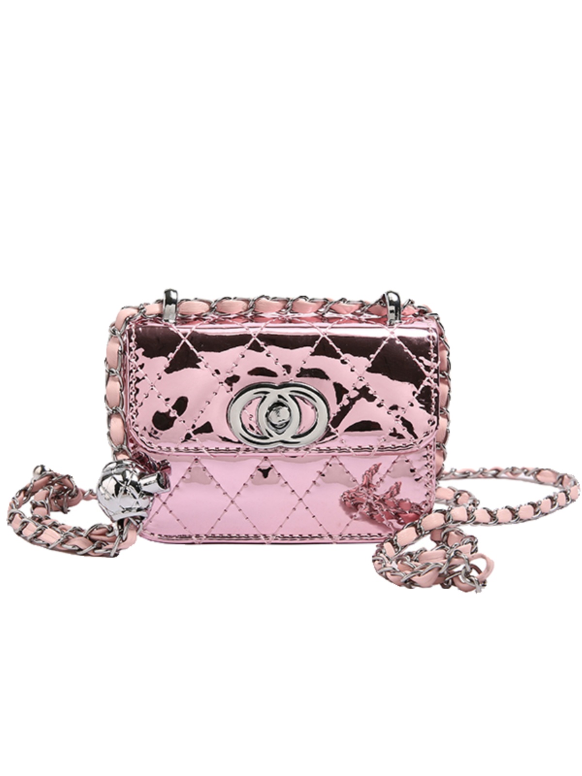 2025 Mini Crossbody Clutch Bag, Patent Leather Chain Earphone Bag with Diamond Pattern, Chic Women's Accessory 2025 Mini Crossbody Clutch Bag, Patent Leather Chain Earphone Bag with Diamond Pattern, Chic Women's Accessory