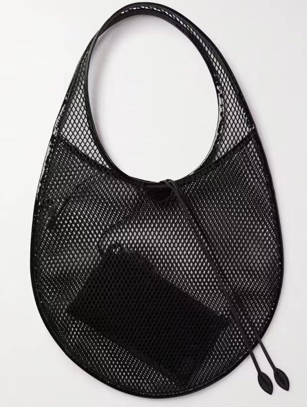 2025 Minimalist Hollow Mesh Shoulder Bag - Round Dark Series Underarm Tote for Internet Celebrity Style