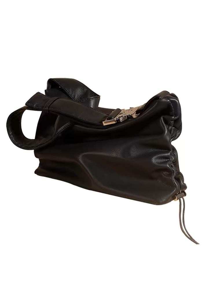 2025 New Korean Style Minimalist Large Capacity Drawstring Pleated Shoulder Crossbody Bag for Women 2025 New Korean Style Minimalist Large Capacity Drawstring Pleated Shoulder Crossbody Bag for Women