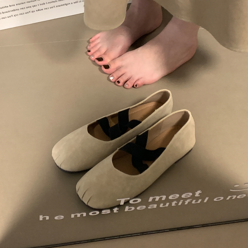 2025 New Ocean One Cross Strap Retro Ballet Flat Mary Jane Shoes for Women - Stylish and Comfortable Footwear