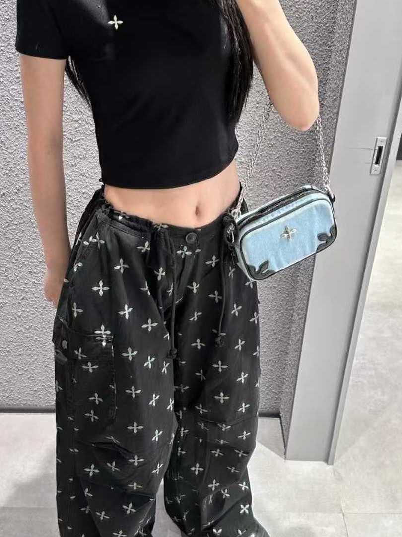 2025 New Style Cross Badge Denim Chain Small Square Bag - Trendy Millennium Hot Girl Shoulder Crossbody Bag 2025 New Style Cross Badge Denim Chain Small Square Bag - Trendy Millennium Hot Girl Shoulder Crossbody Bag