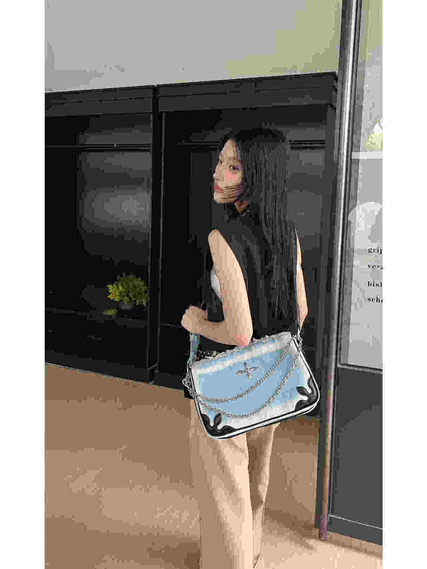 2025 New Style Cross Badge Denim Chain Small Square Bag - Trendy Millennium Hot Girl Shoulder Crossbody Bag 2025 New Style Cross Badge Denim Chain Small Square Bag - Trendy Millennium Hot Girl Shoulder Crossbody Bag