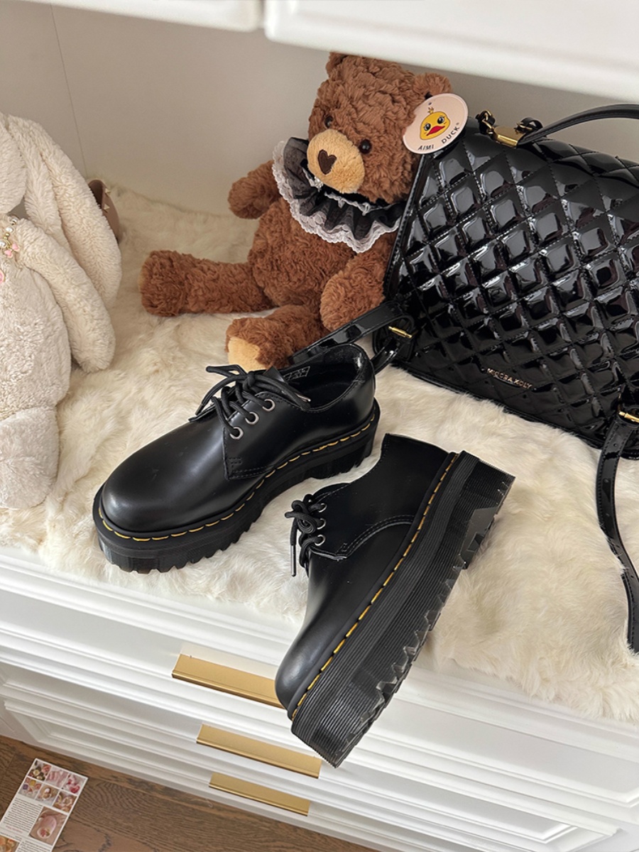 2025 New Style Women's Cowhide Martin Shoes - Thick-Soled Lace-Up Platform Leather Footwear