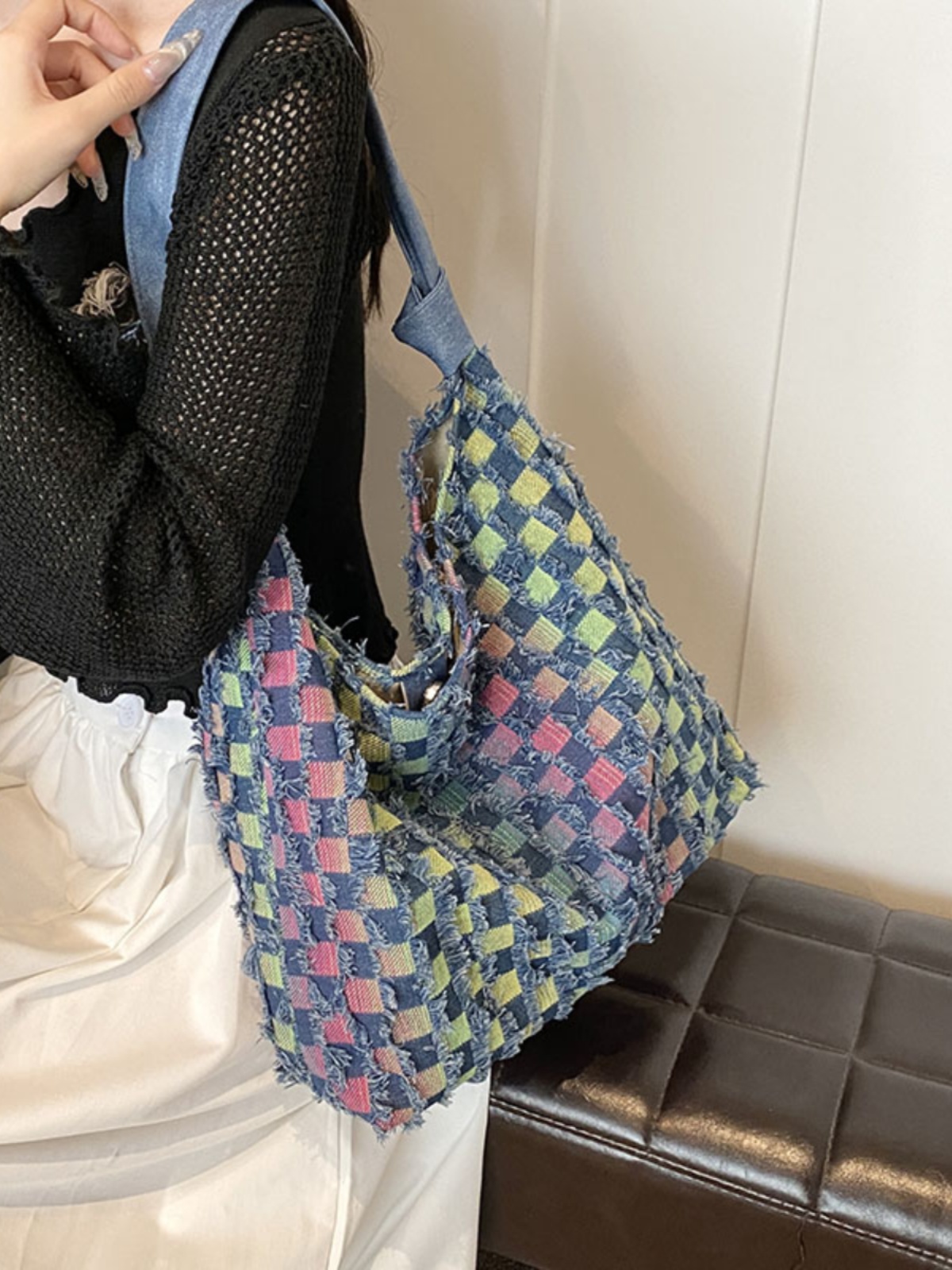 2025 Retro Large Capacity Denim Tote Bag for Women - Casual Shoulder Bag for Students & Commuting, Trendy Everyday Style 2025 Retro Large Capacity Denim Tote Bag for Women - Casual Shoulder Bag for Students & Commuting, Trendy Everyday Style