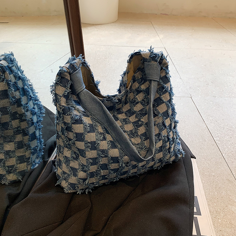 2025 Retro Large Capacity Denim Tote Bag for Women - Casual Shoulder Bag for Students & Commuting, Trendy Everyday Style 2025 Retro Large Capacity Denim Tote Bag for Women - Casual Shoulder Bag for Students & Commuting, Trendy Everyday Style