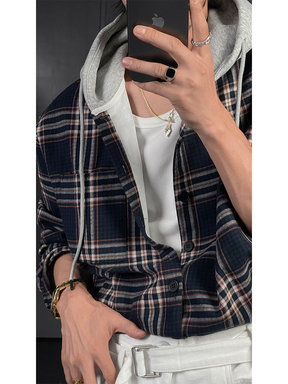 2025 Retro Loose Plaid Hooded Casual Shirt Jacket - Versatile Niche Fashion for 90s and Y2K Inspired Styles 2025 Retro Loose Plaid Hooded Casual Shirt Jacket - Versatile Niche Fashion for 90s and Y2K Inspired Styles