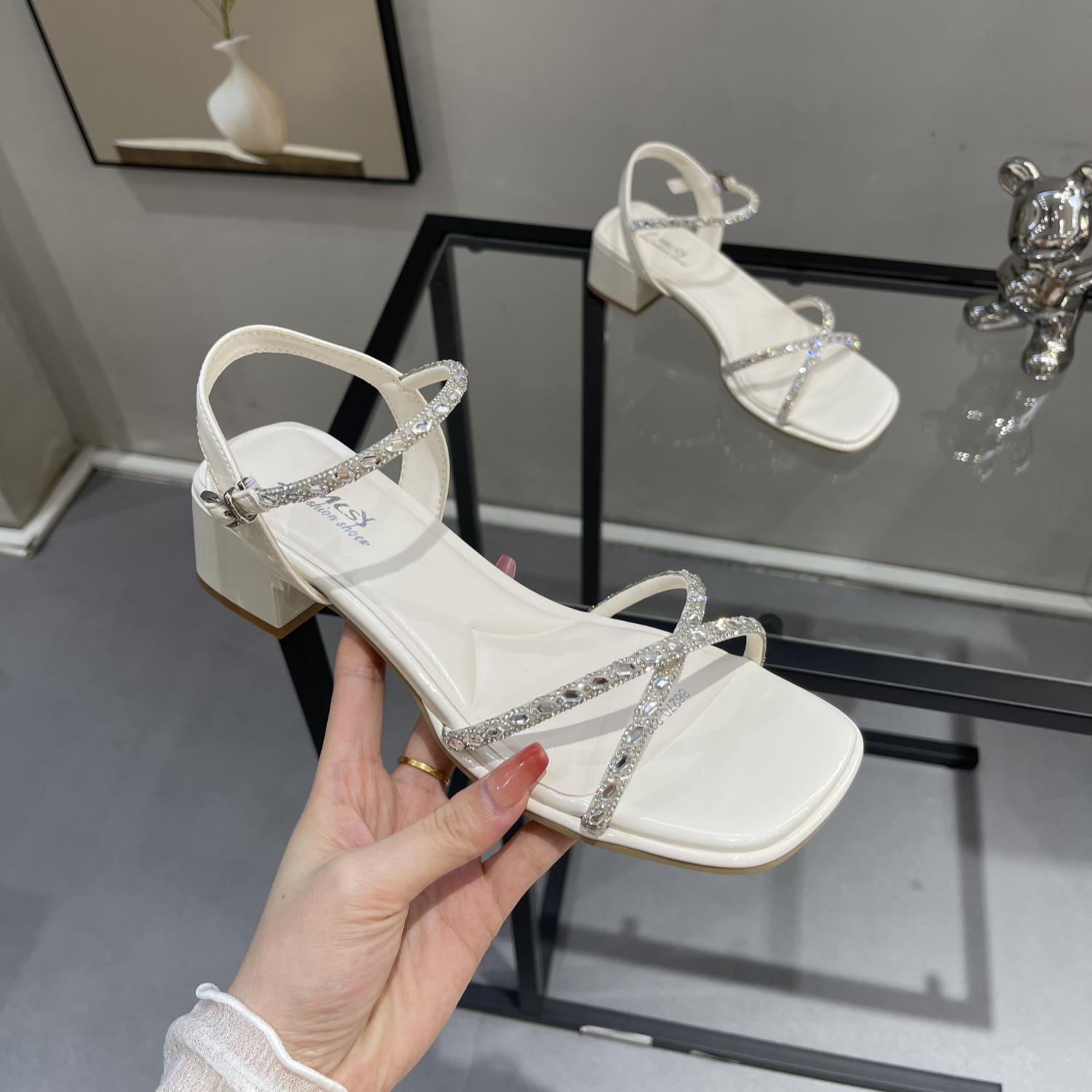 2025 Summer Fairy Style Square Toe Chunky Heel Sandals for Women, One Strap High-Quality Roman Shoes, Trendy Summer Footwear 2025 Summer Fairy Style Square Toe Chunky Heel Sandals for Women, One Strap High-Quality Roman Shoes, Trendy Summer Footwear