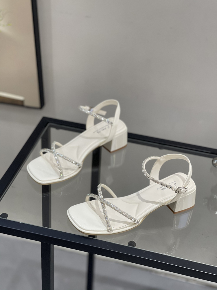 2025 Summer Fairy Style Square Toe Chunky Heel Sandals for Women, One Strap High-Quality Roman Shoes, Trendy Summer Footwear 2025 Summer Fairy Style Square Toe Chunky Heel Sandals for Women, One Strap High-Quality Roman Shoes, Trendy Summer Footwear