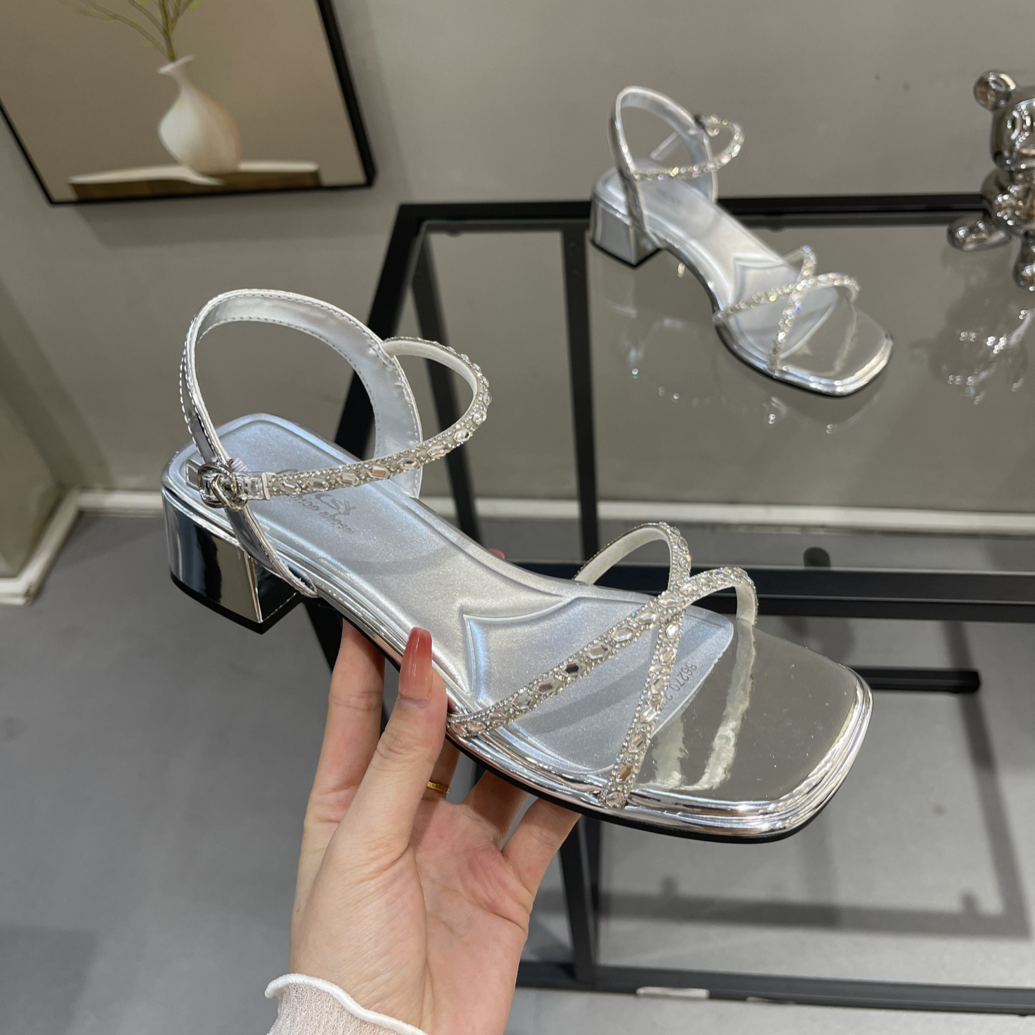 2025 Summer Fairy Style Square Toe Chunky Heel Sandals for Women, One Strap High-Quality Roman Shoes, Trendy Summer Footwear