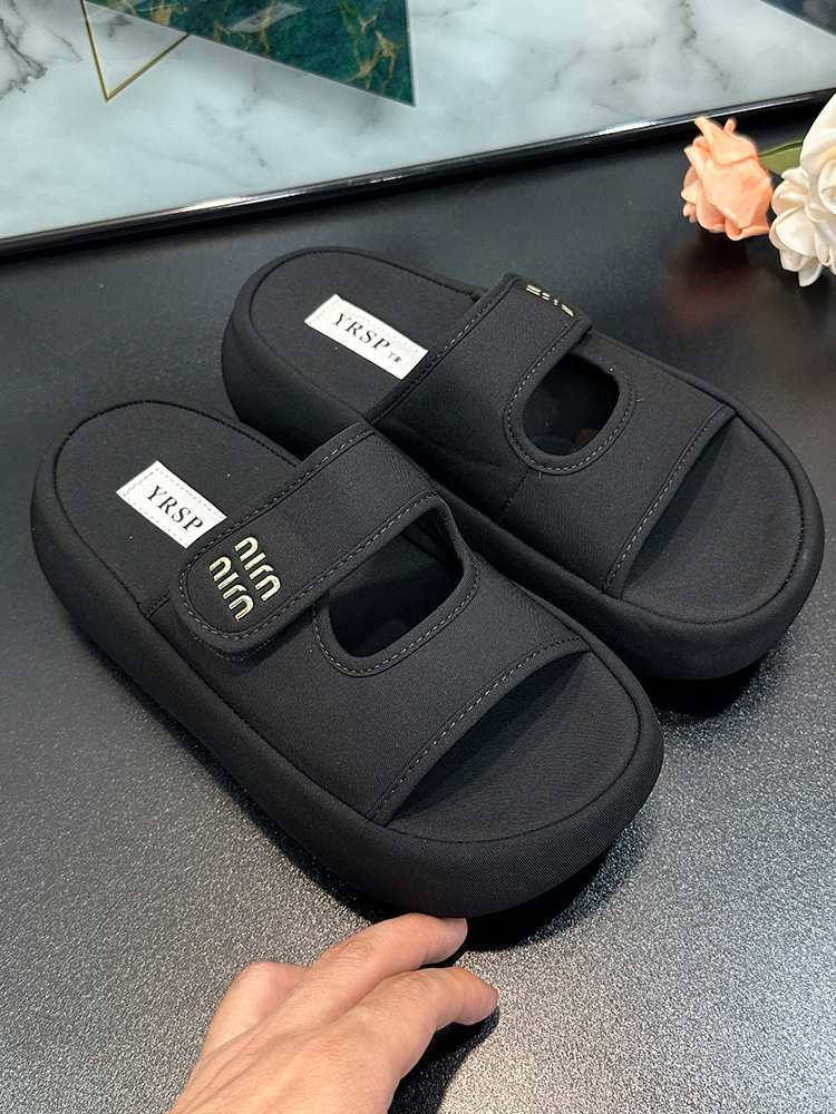 2025 Summer Platform Thick Sole Height-Increasing Velcro Women's Slippers - Casual Versatile European Style 2025 Summer Platform Thick Sole Height-Increasing Velcro Women's Slippers - Casual Versatile European Style