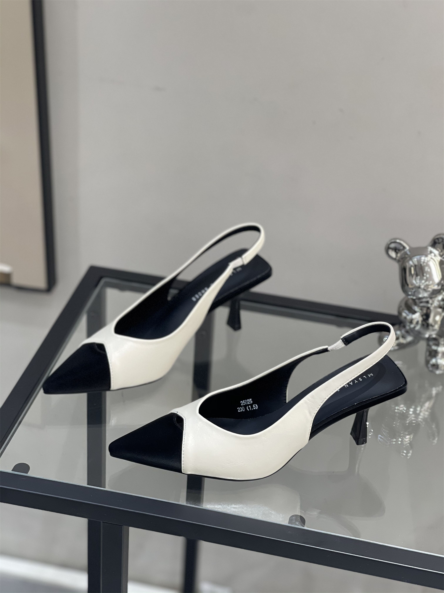 2025 Summer Women's French Style Pointed Toe Sandals - Versatile Spliced Back Strap Thin High Heels for Chic Temperament