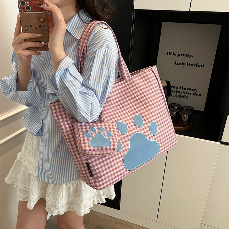 2025 Women's Canvas Foot-Shaped Tote Bag - Large Capacity Commuting Shoulder Bag for School & Everyday Use