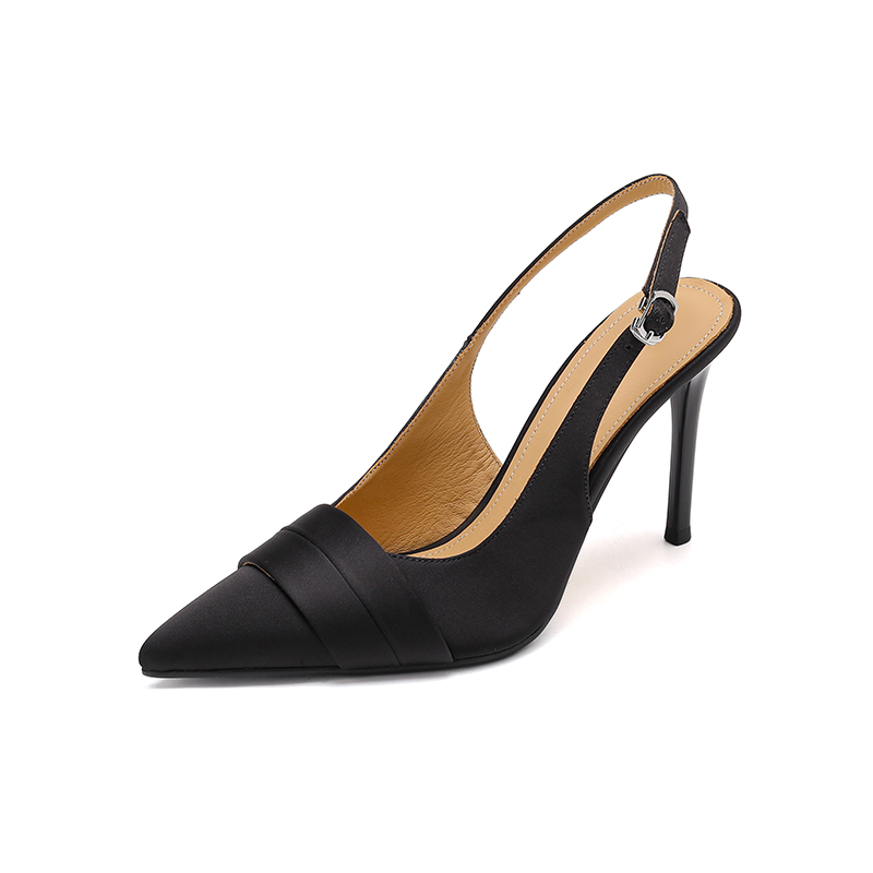 2025 Women's Color-Blocking Backless High Heels - French Pointed Toe Stiletto Sandals in Genuine Leather