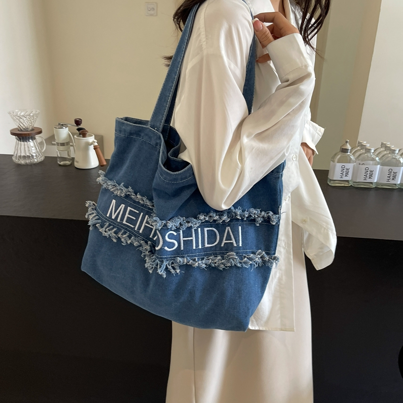 2025 Women's Denim Tote Bag - Large Capacity College Commuter Shoulder Bag for Students 2025 Women's Denim Tote Bag - Large Capacity College Commuter Shoulder Bag for Students