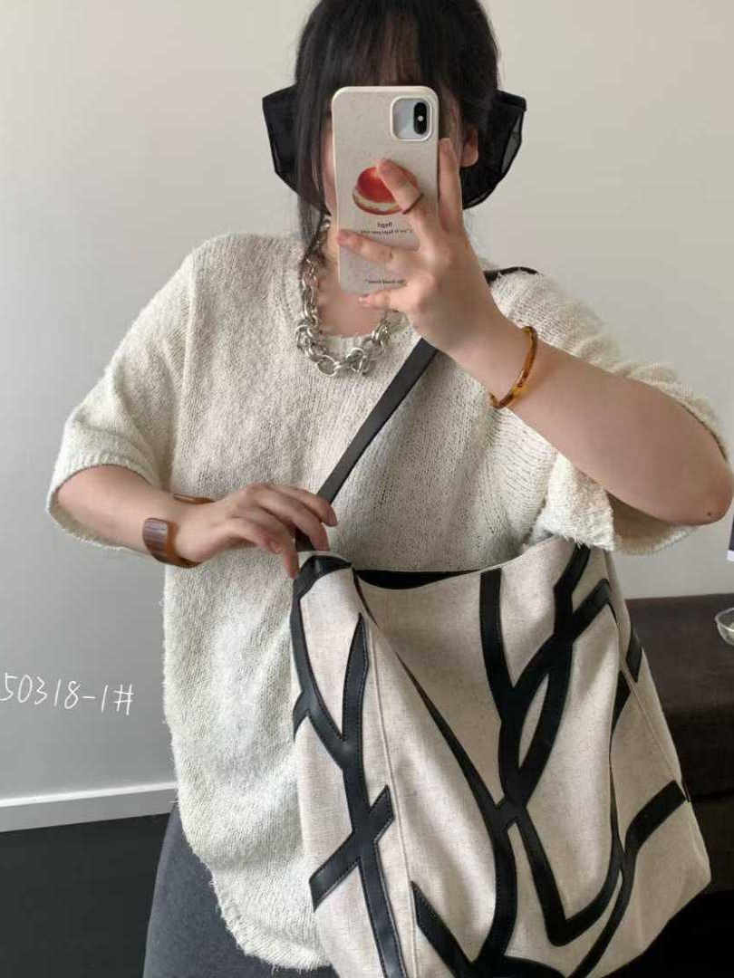 2025 Women's Hollow Out Linen Tote Bag with Pony Totem Design - Trendy Non-Spliced Shoulder Bag 2025 Women's Hollow Out Linen Tote Bag with Pony Totem Design - Trendy Non-Spliced Shoulder Bag