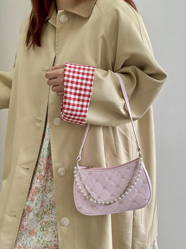 2025 Women's Korean-Style Pink Chain Underarm Crossbody Bag - Small Shoulder Bag with Niche Design 2025 Women's Korean-Style Pink Chain Underarm Crossbody Bag - Small Shoulder Bag with Niche Design