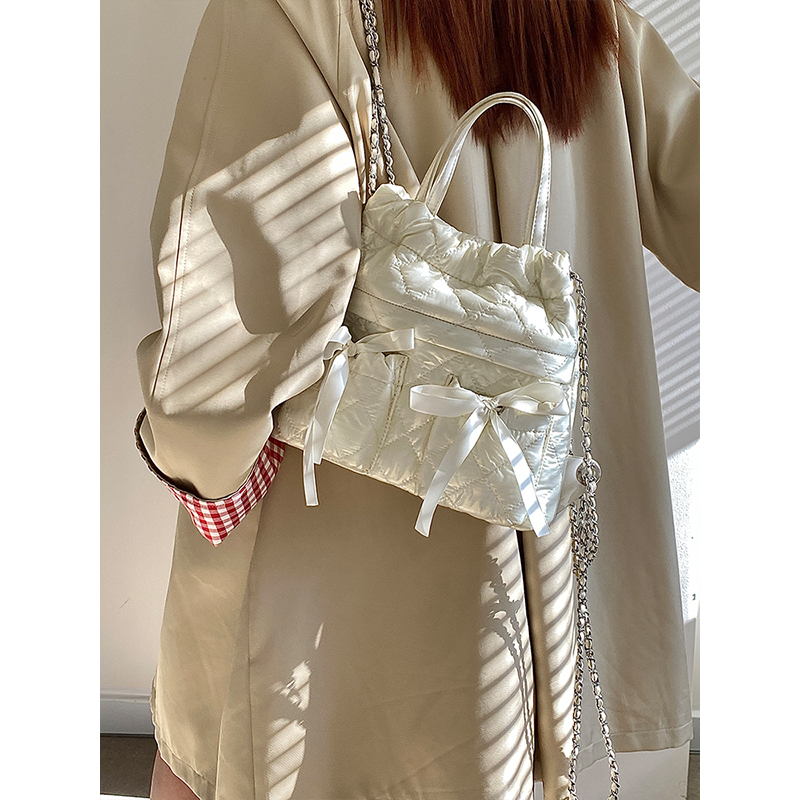 2025 Women's Korean Style Versatile High-End Backpack with Chain Detail - Fashionable Small Double Shoulder Bag 2025 Women's Korean Style Versatile High-End Backpack with Chain Detail - Fashionable Small Double Shoulder Bag