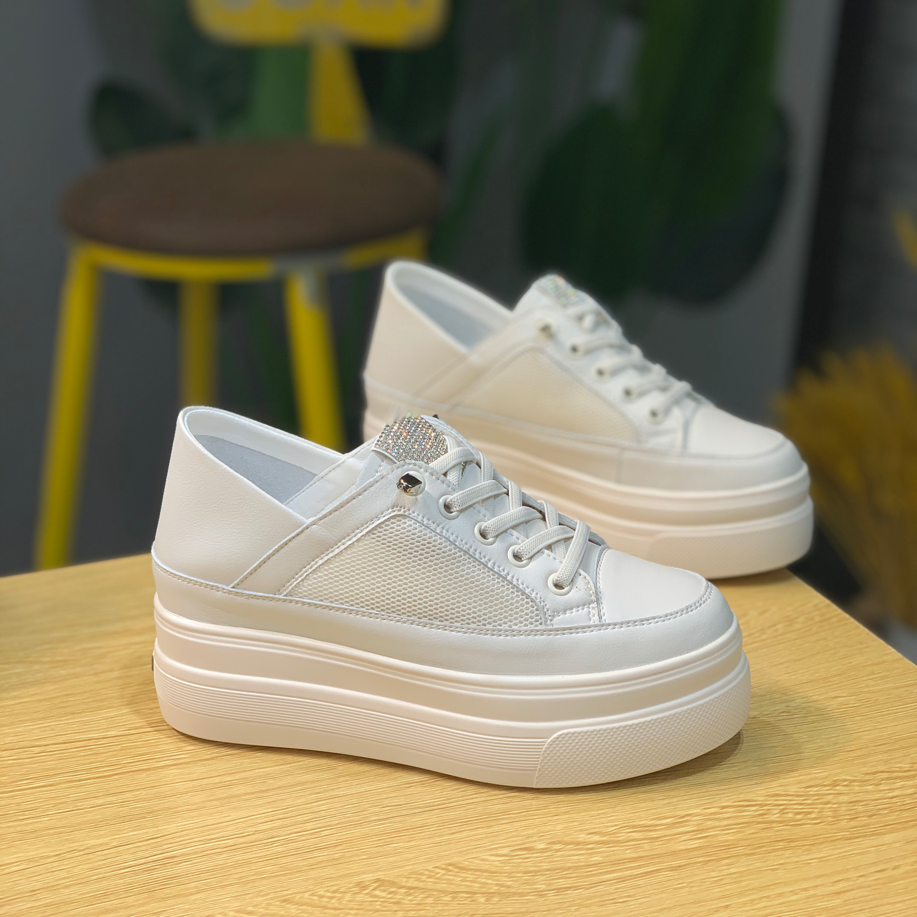 7cm Height-Increasing White Platform Sandals for Women - Breathable Mesh, Thick-Soled, Slimming Casual Summer Shoes 2025 7cm Height-Increasing White Platform Sandals for Women - Breathable Mesh, Thick-Soled, Slimming Casual Summer Shoes 2025