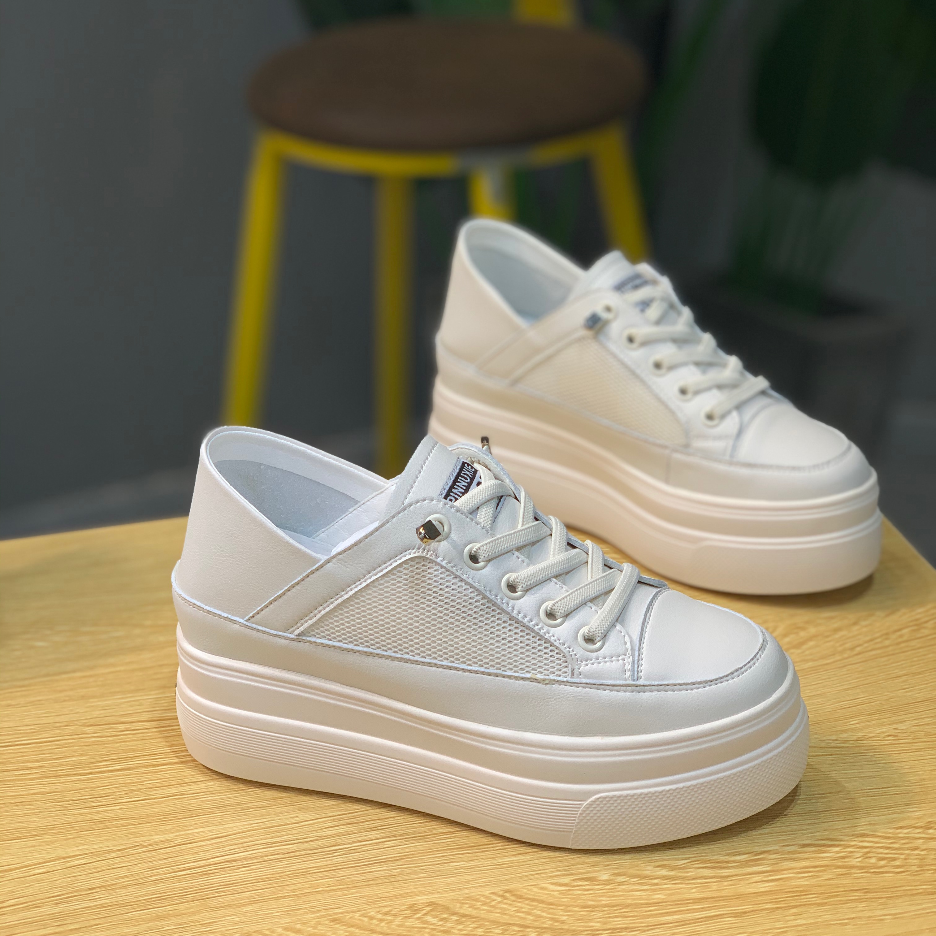 7cm Height-Increasing White Platform Sandals for Women - Breathable Mesh, Thick-Soled, Slimming Casual Summer Shoes 2025 7cm Height-Increasing White Platform Sandals for Women - Breathable Mesh, Thick-Soled, Slimming Casual Summer Shoes 2025