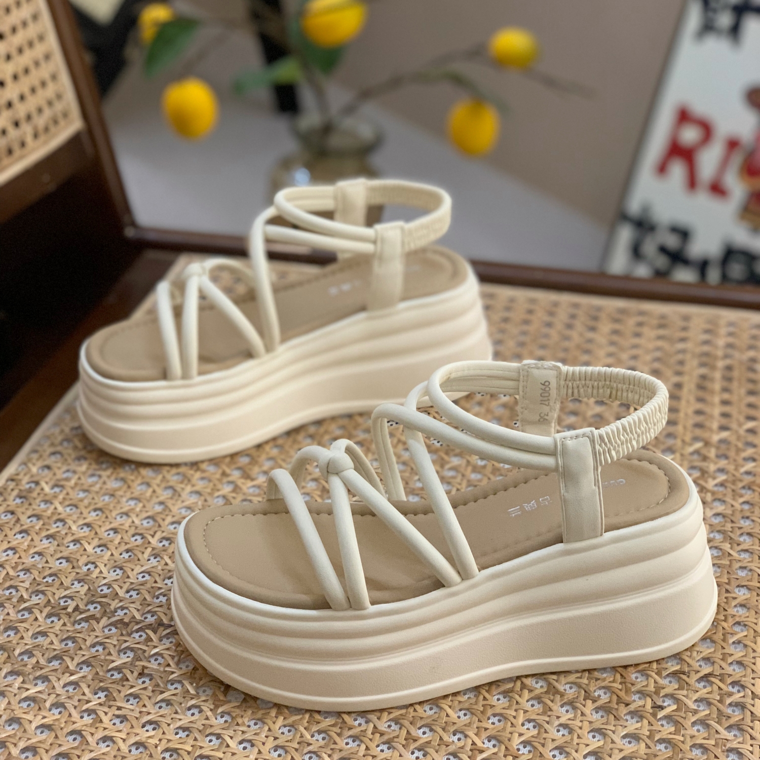 7cm Thick-Soled Platform Sandals for Women - Summer 2025 Fairy Style Roman Shoes for Beach Vacation and Skirt Pairing