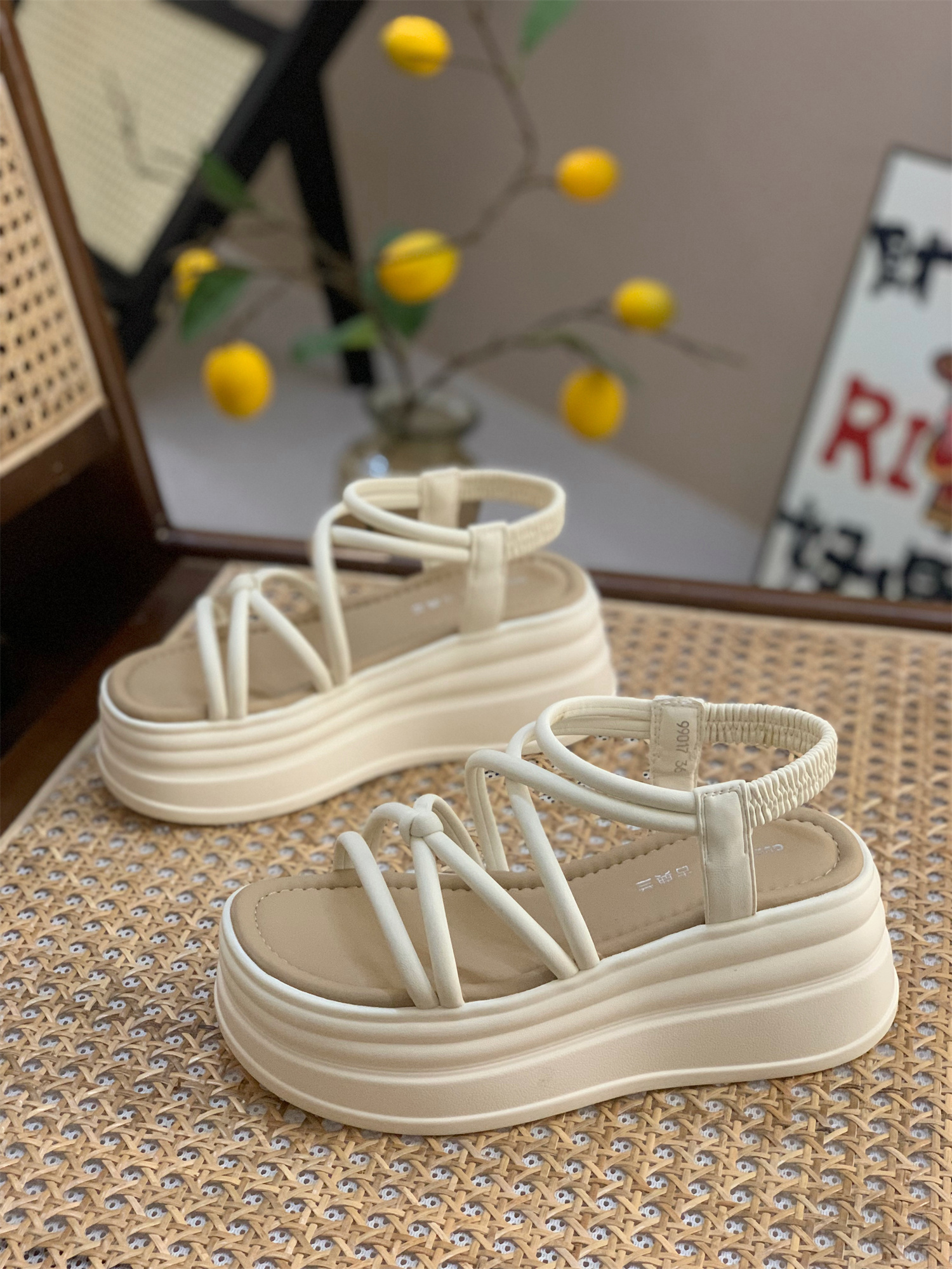 7cm Thick-Soled Platform Sandals for Women - Summer 2025 Fairy Style Roman Shoes for Beach Vacation and Skirt Pairing