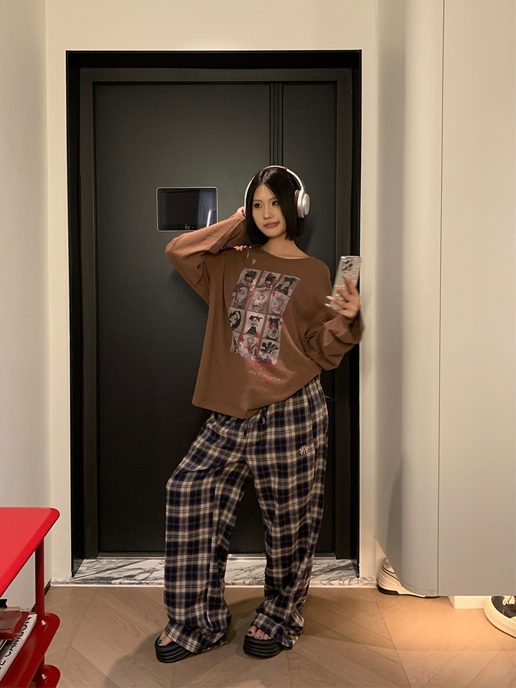 American Creative Portrait Printed Long Sleeve T-Shirt for Couples - Casual Loose Fit Top for Spring/Summer 2025 American Creative Portrait Printed Long Sleeve T-Shirt for Couples - Casual Loose Fit Top for Spring/Summer 2025