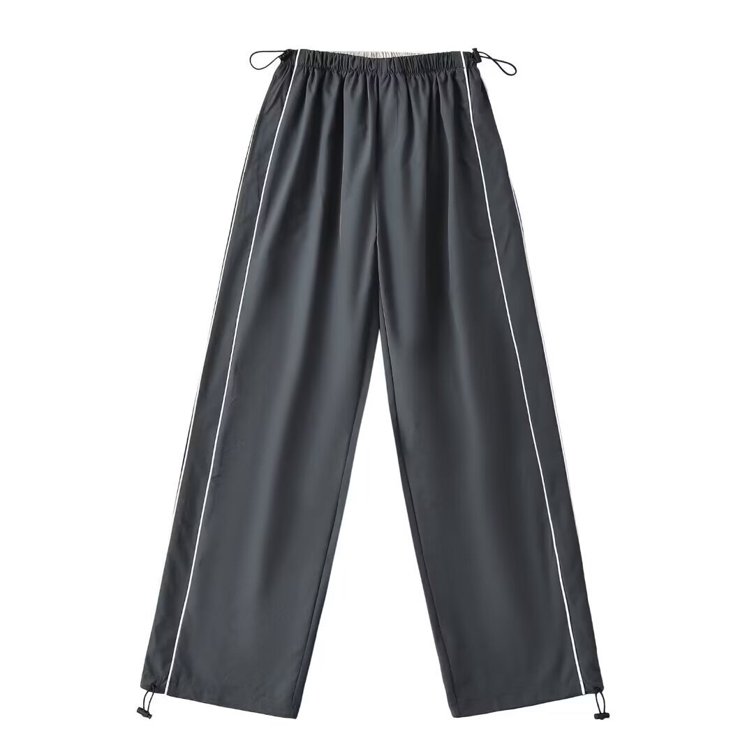 American Retro Camouflage Printed Multi-Pocket Wide-Leg Tapered Work Pants for Women - Street Style Fashion