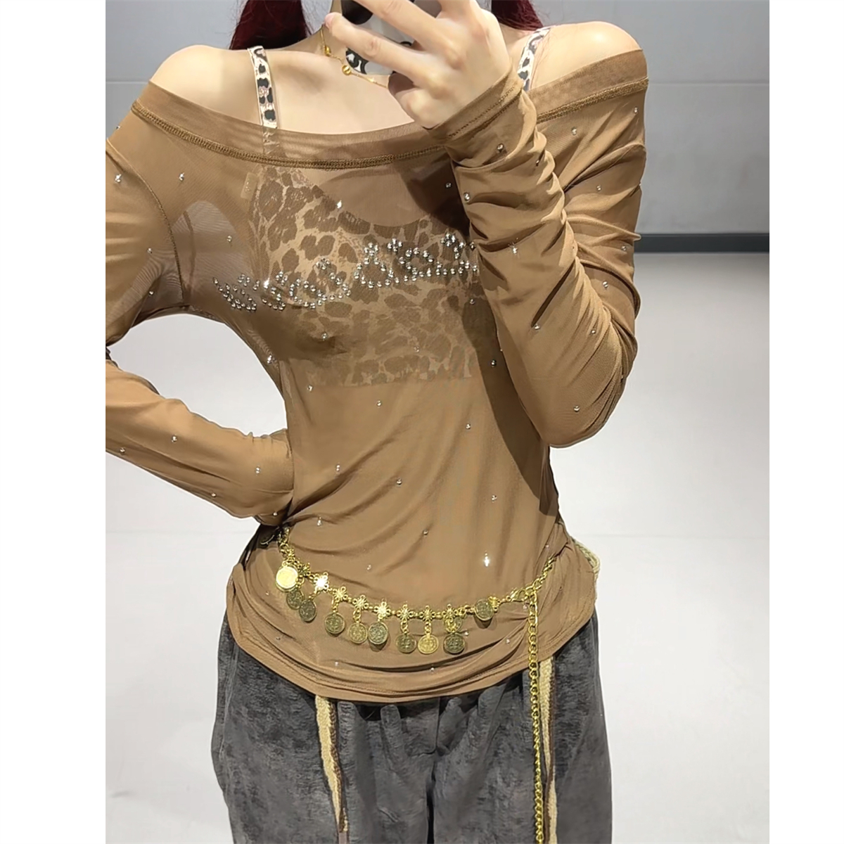 American Retro Coffee Color Drawstring Casual Pants for Women - Elastic Waist Long Sporty Trousers for Autumn Winter Dance American Retro Coffee Color Drawstring Casual Pants for Women - Elastic Waist Long Sporty Trousers for Autumn Winter Dance