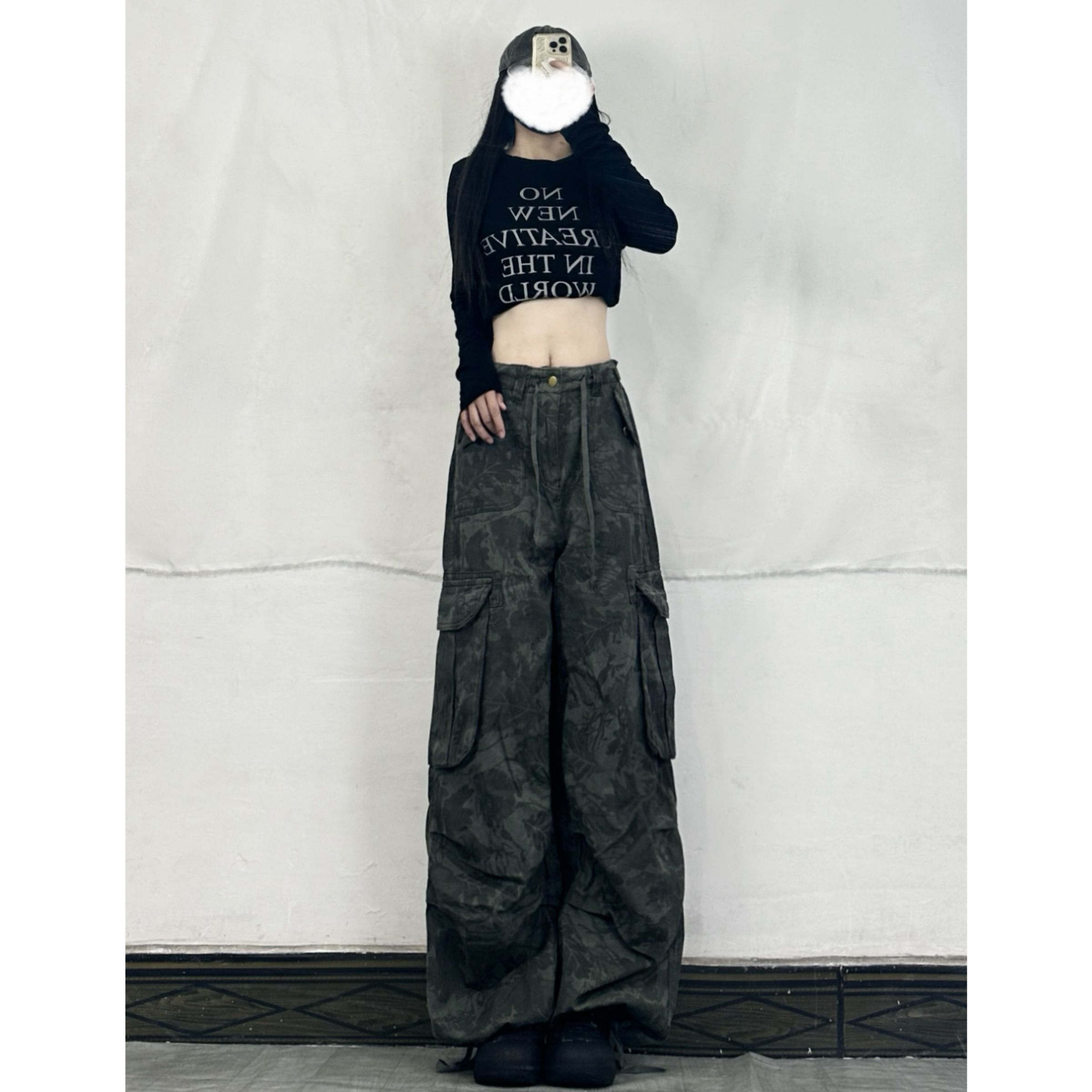 American Retro Hip-Hop Camouflage Multi-Pocket Work Pants for Women with Letter Print Jazz Top – Y2K Style Outfit American Retro Hip-Hop Camouflage Multi-Pocket Work Pants for Women with Letter Print Jazz Top – Y2K Style Outfit