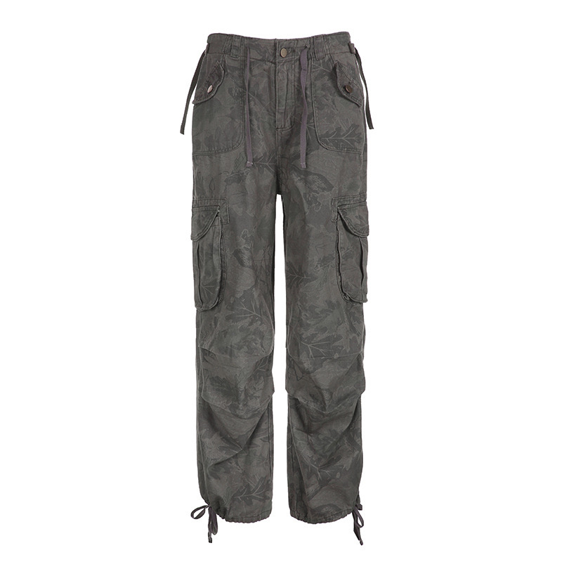 American Retro Hip-Hop Camouflage Multi-Pocket Work Pants for Women with Letter Print Jazz Top – Y2K Style Outfit American Retro Hip-Hop Camouflage Multi-Pocket Work Pants for Women with Letter Print Jazz Top – Y2K Style Outfit