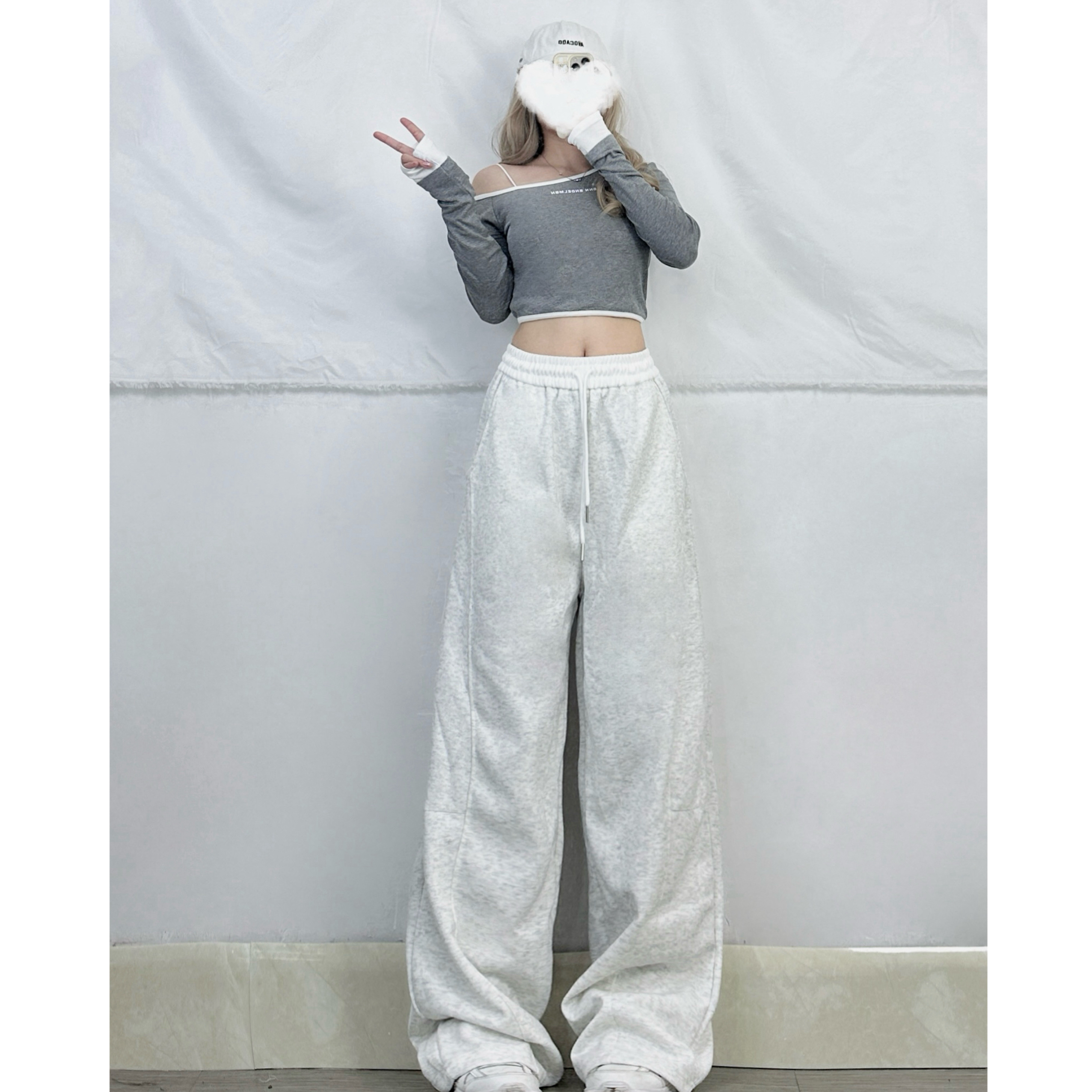 American Retro Jazz Pleated Floor-Length Pants - Loose Straight-Leg Trousers for Autumn Winter Jazz Dance