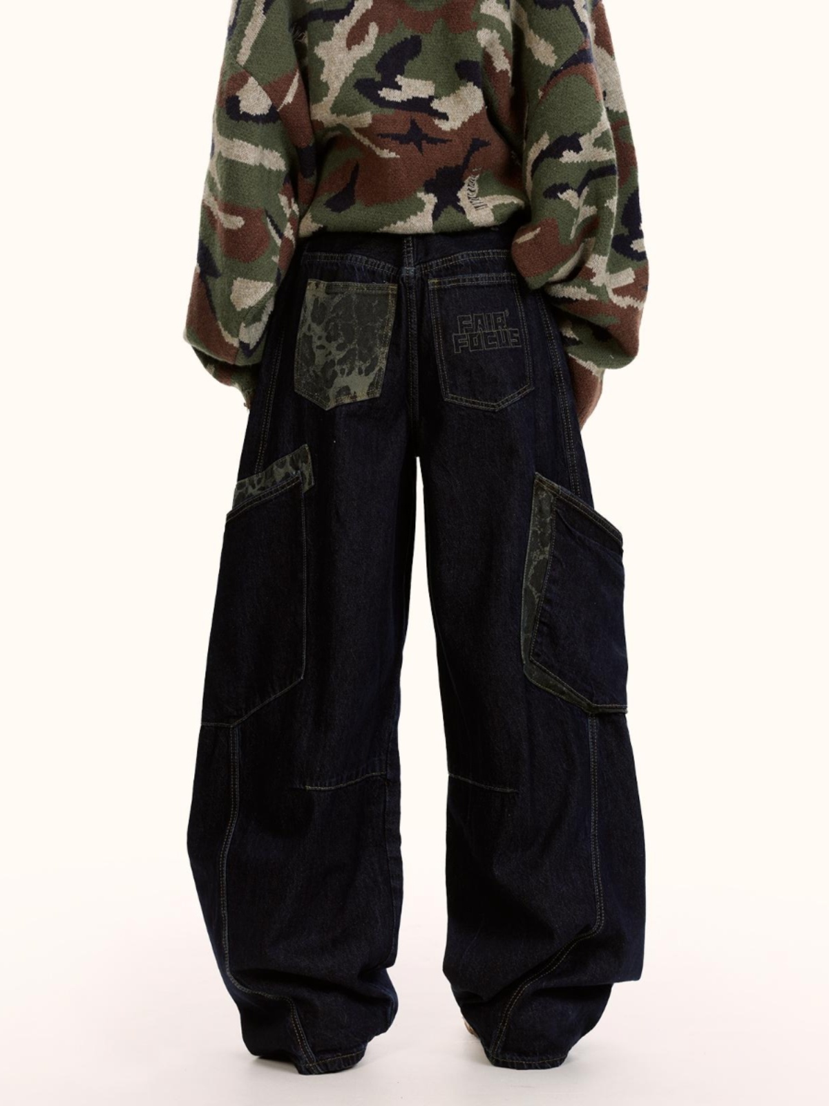 American Retro Leopard Print Spliced Curved Knife Denim Pants Unisex Hip-Hop Loose Wide-Leg Trousers American Retro Leopard Print Spliced Curved Knife Denim Pants Unisex Hip-Hop Loose Wide-Leg Trousers
