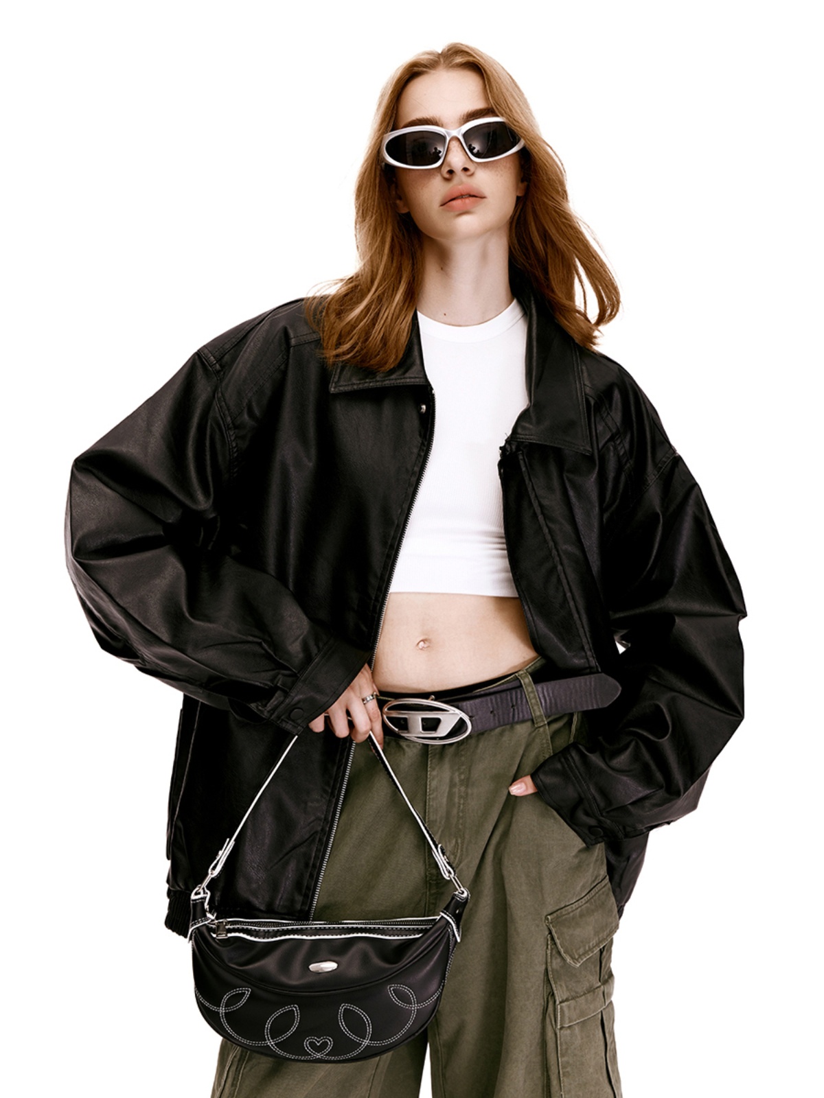 American Retro PU Leather Jacket for Men and Women, Loose Fit, Stylish Motorcycle Wear, High Street Trendy Fashion