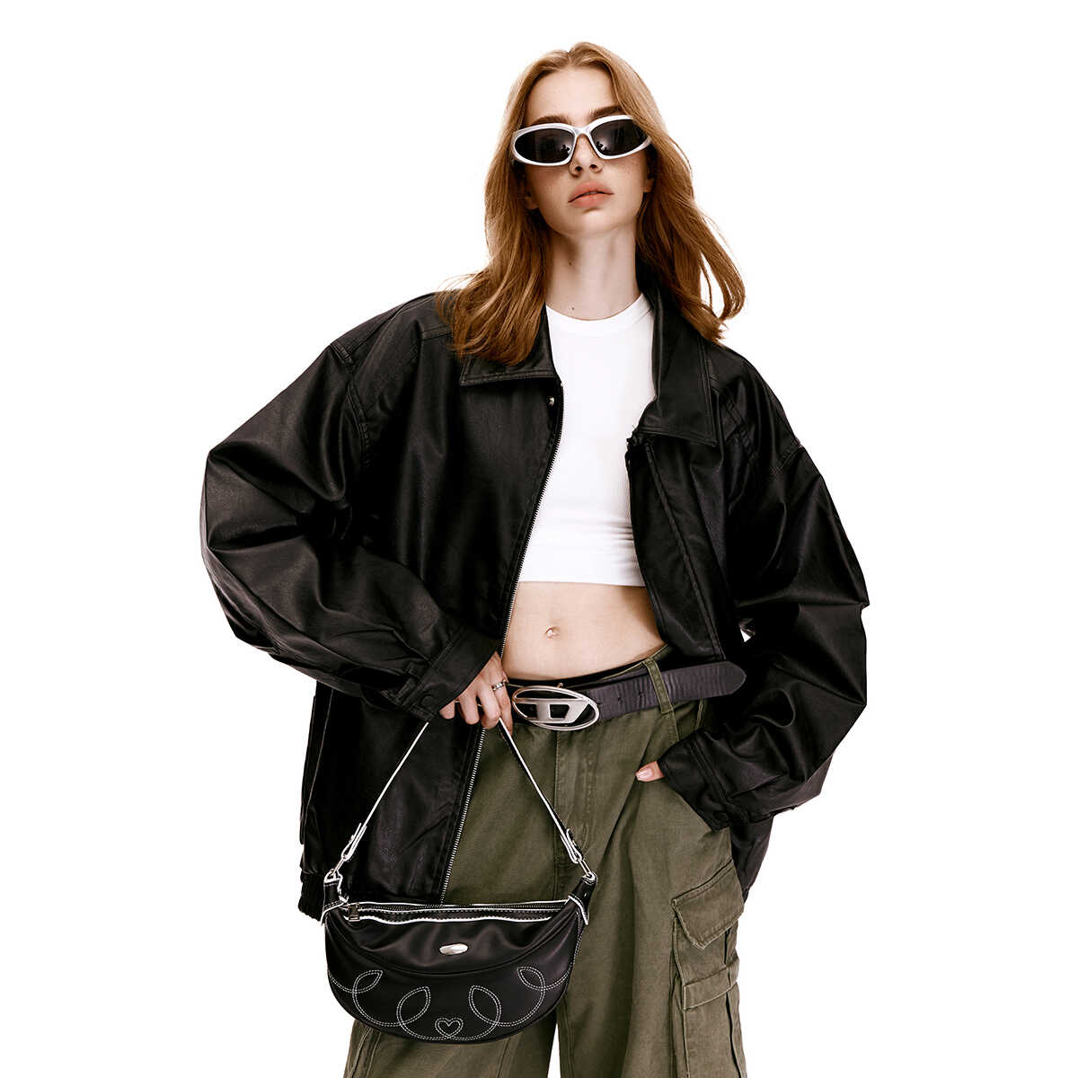 American Retro PU Leather Jacket for Men and Women, Loose Fit, Stylish Motorcycle Wear, High Street Trendy Fashion