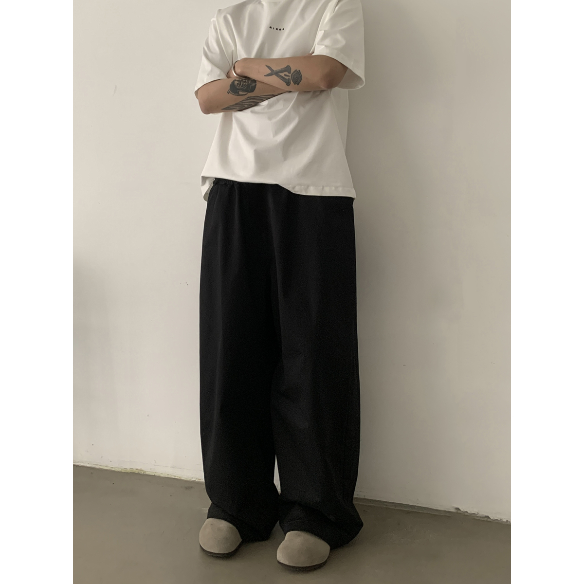 American Retro Relaxed Fit Wide-Leg Baggy Pants for Men and Women | Trendy Draped Floor-Length Casual Trousers