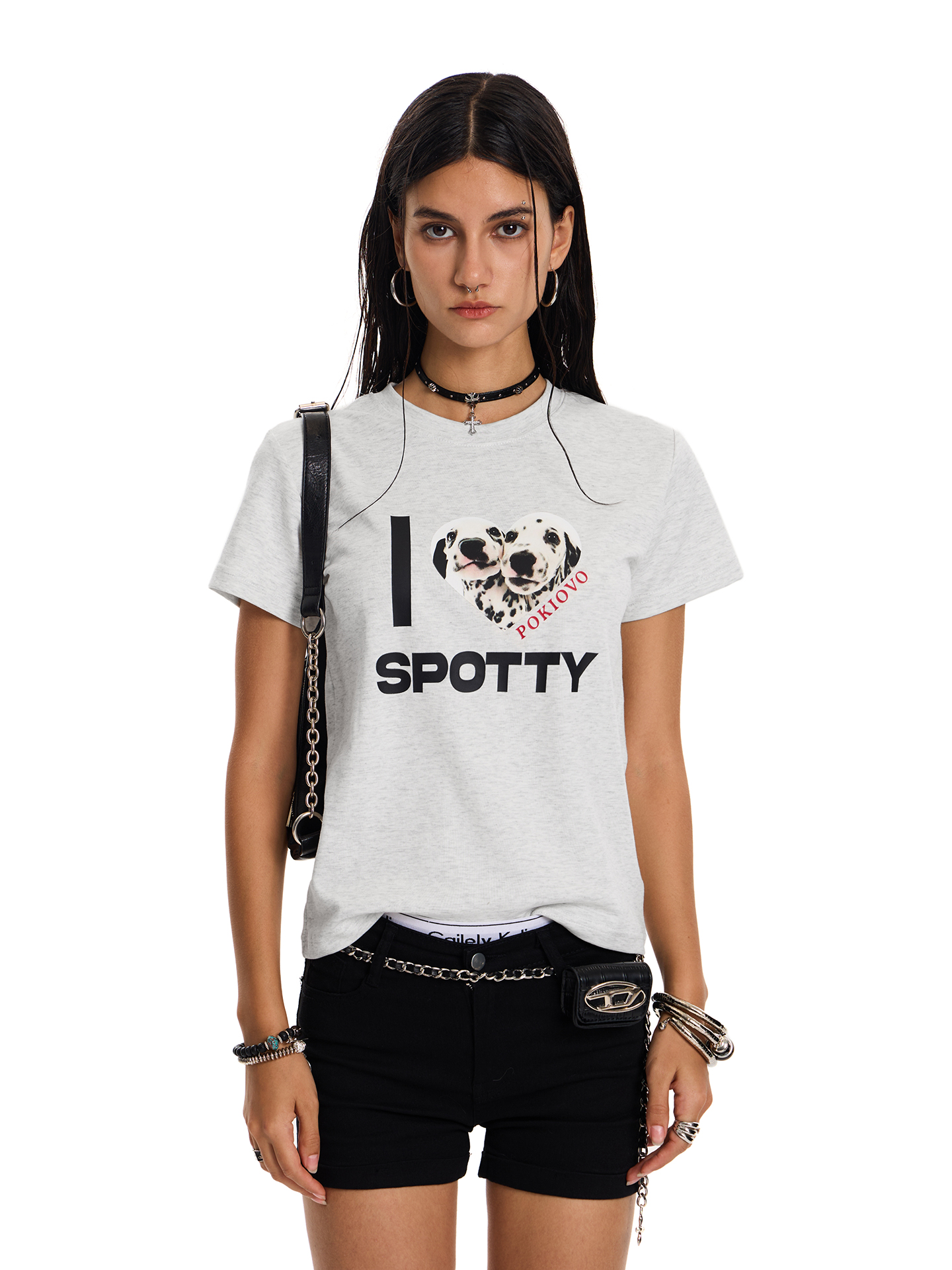 American Retro Small Dog Print Short Sleeve T-Shirt for Men and Women, Summer Loose Fit Slimming Top, Trendy Casual Style American Retro Small Dog Print Short Sleeve T-Shirt for Men and Women, Summer Loose Fit Slimming Top, Trendy Casual Style