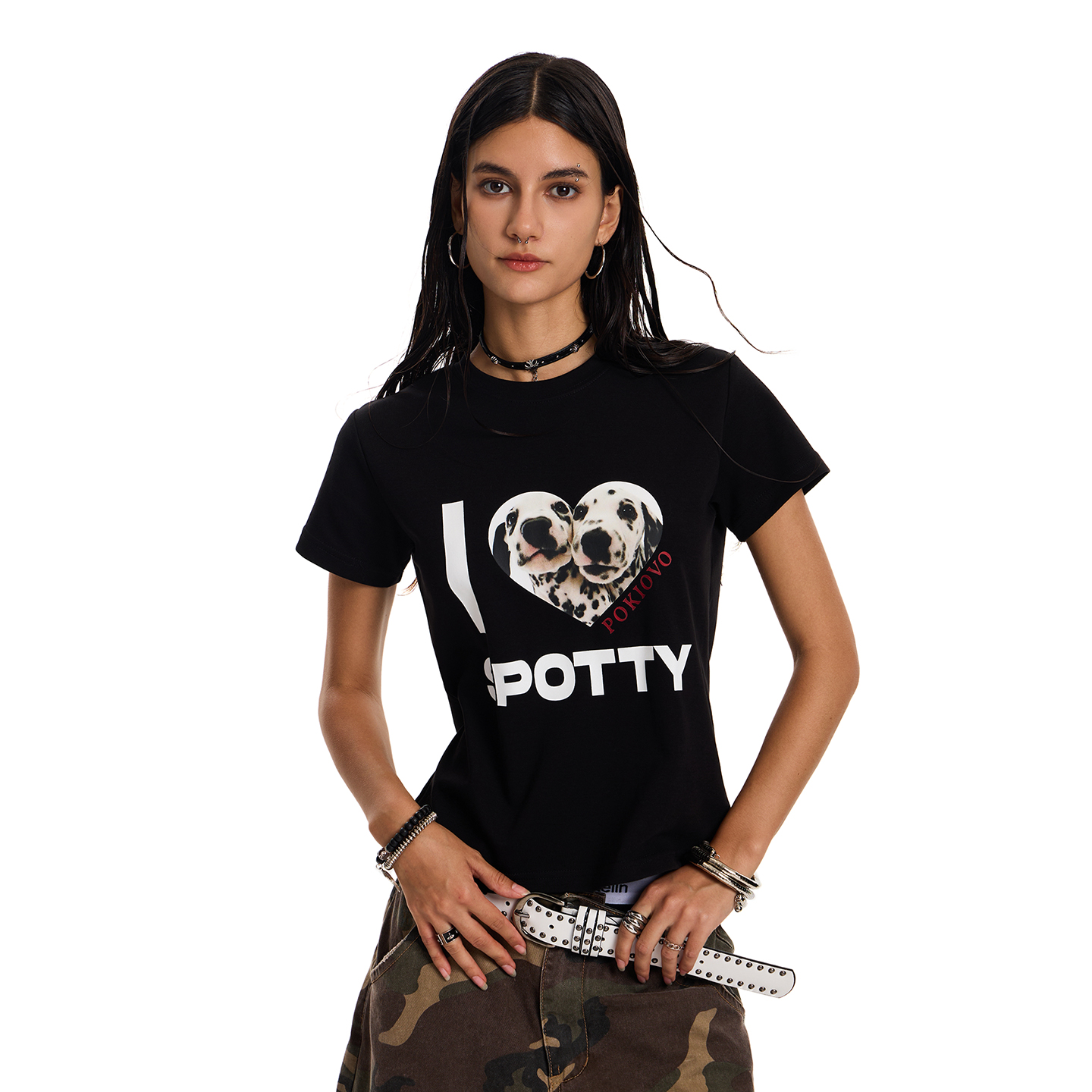 American Retro Small Dog Print Short Sleeve T-Shirt for Men and Women, Summer Loose Fit Slimming Top, Trendy Casual Style American Retro Small Dog Print Short Sleeve T-Shirt for Men and Women, Summer Loose Fit Slimming Top, Trendy Casual Style