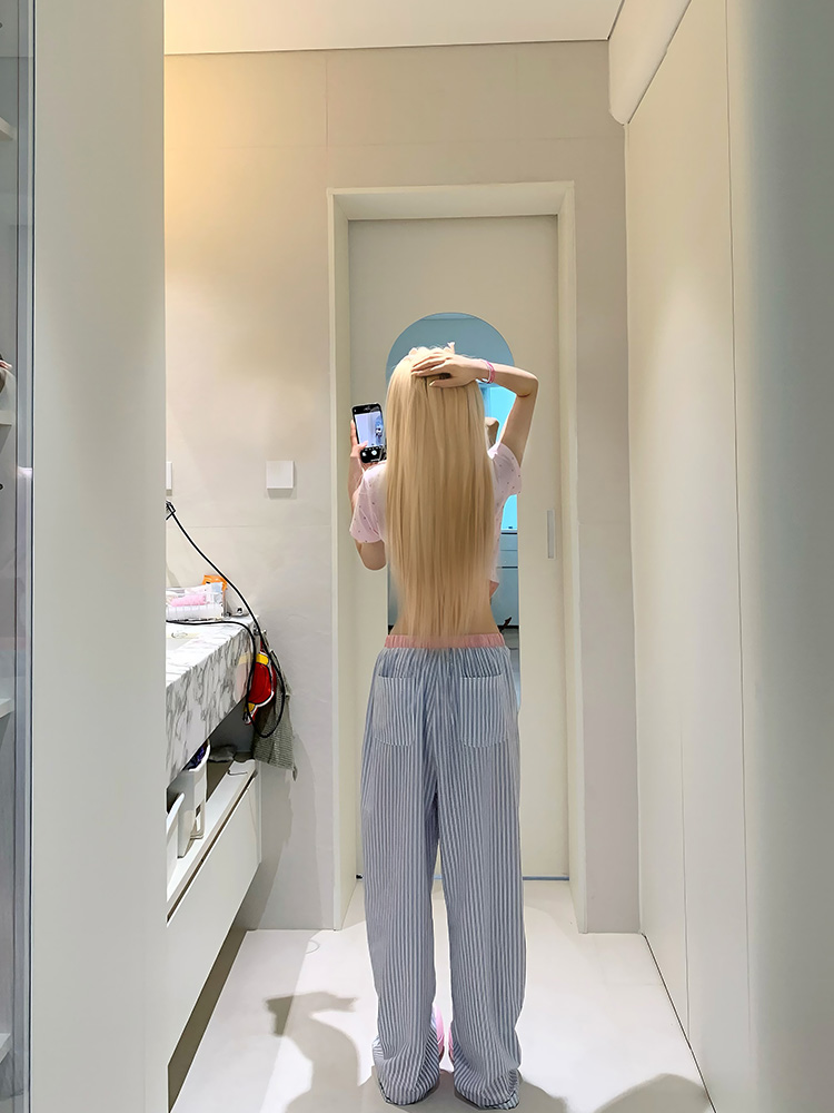 American Retro Striped Color-Blocking Wide-Leg Drawstring Casual Pants for Men and Women - Versatile Loose-Fitting Sports Trousers American Retro Striped Color-Blocking Wide-Leg Drawstring Casual Pants for Men and Women - Versatile Loose-Fitting Sports Trousers