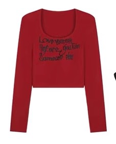 American Retro Women's Jazz Dance Outfit - Wine Red Top & Navy Blue Embroidered Sports Pants, Vintage Style American Retro Women's Jazz Dance Outfit - Wine Red Top & Navy Blue Embroidered Sports Pants, Vintage Style