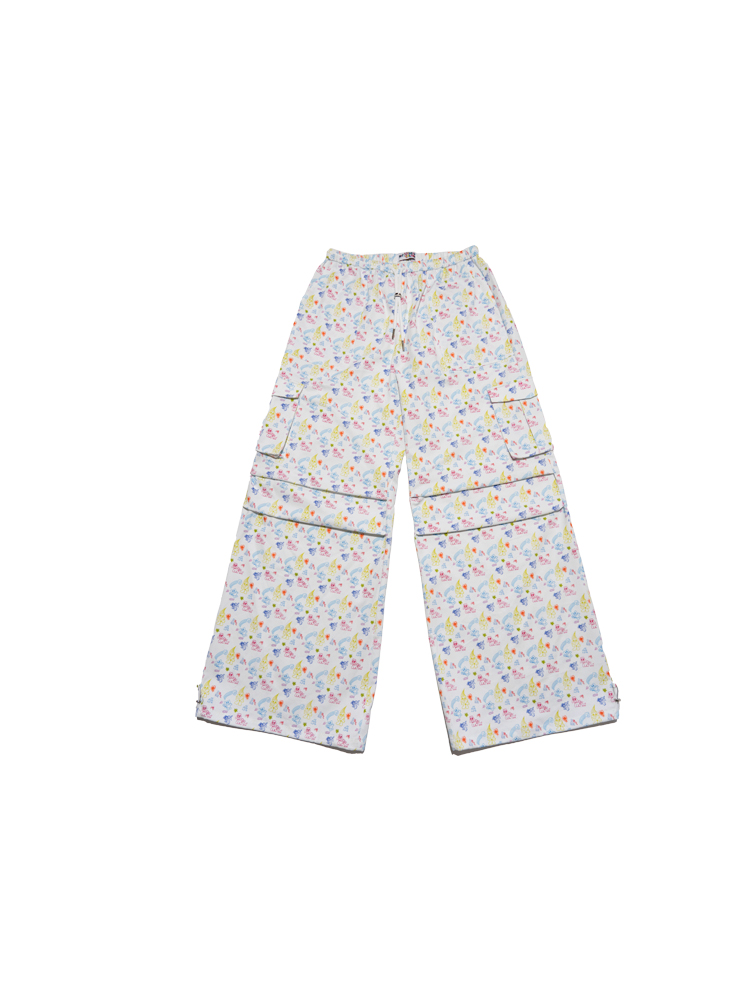 American-Style Colorful Line Printed Work Pants in White - Trendy 90s-Inspired Fashion for Effortless Style American-Style Colorful Line Printed Work Pants in White - Trendy 90s-Inspired Fashion for Effortless Style