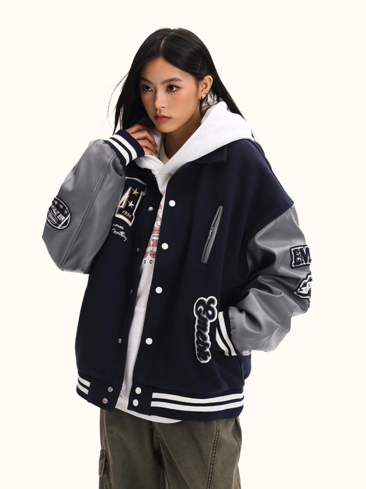 American Style Embroidered Baseball Jacket for Men and Women - Retro Trendy Loose Fit Top Coat American Style Embroidered Baseball Jacket for Men and Women - Retro Trendy Loose Fit Top Coat