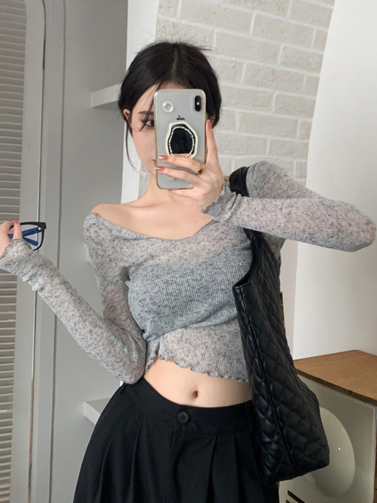 American Style Long Sleeve Spicy Girl Jazz Dance Top for Women, K-Pop Inspired Music Festival Cover-Up