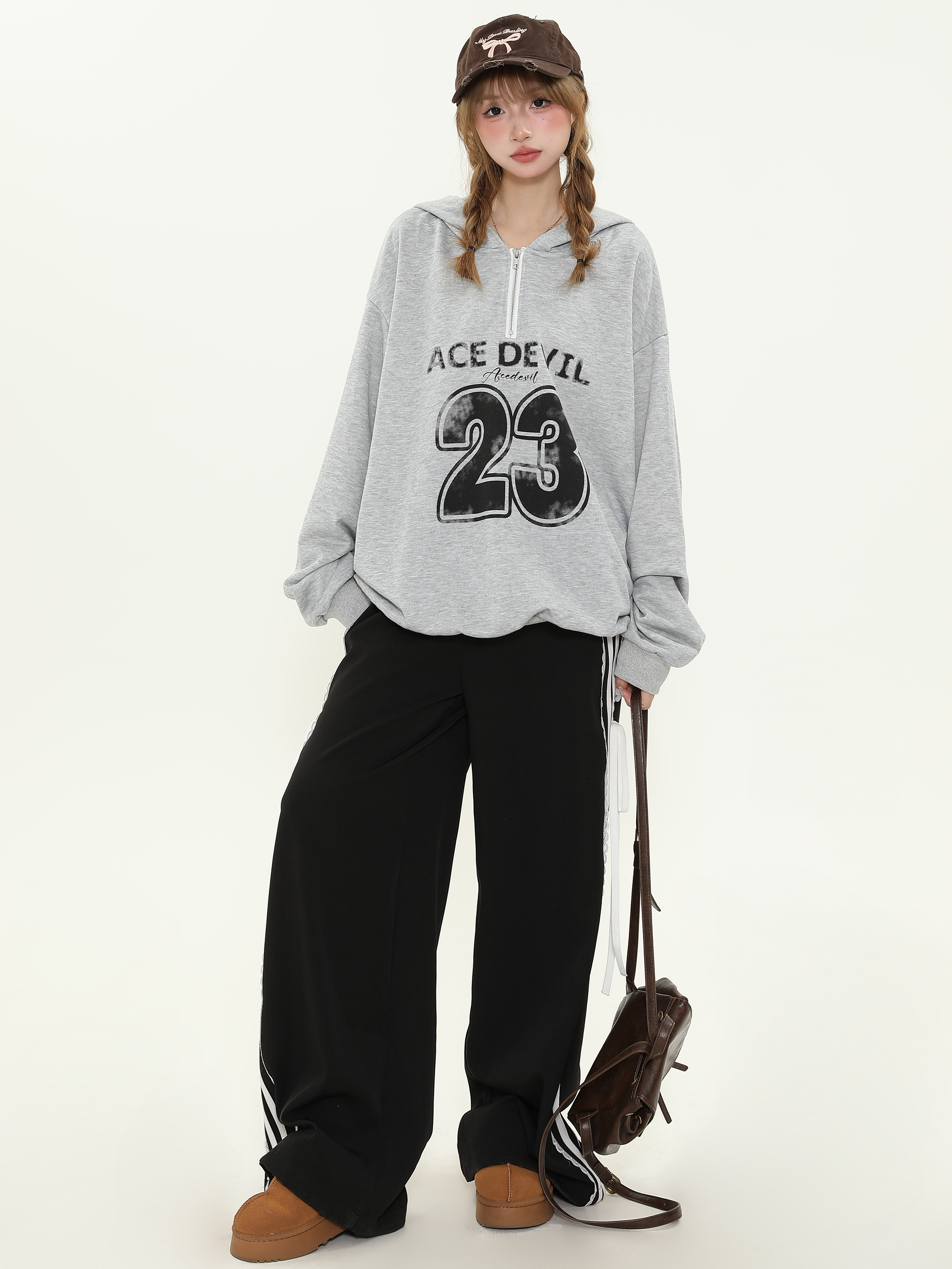 American-Style Spicy Girl Bow Tie Lace Striped Casual Wide-Leg Pants for Women - Loose Slim Fit, Trendy Y2K Fashion American-Style Spicy Girl Bow Tie Lace Striped Casual Wide-Leg Pants for Women - Loose Slim Fit, Trendy Y2K Fashion