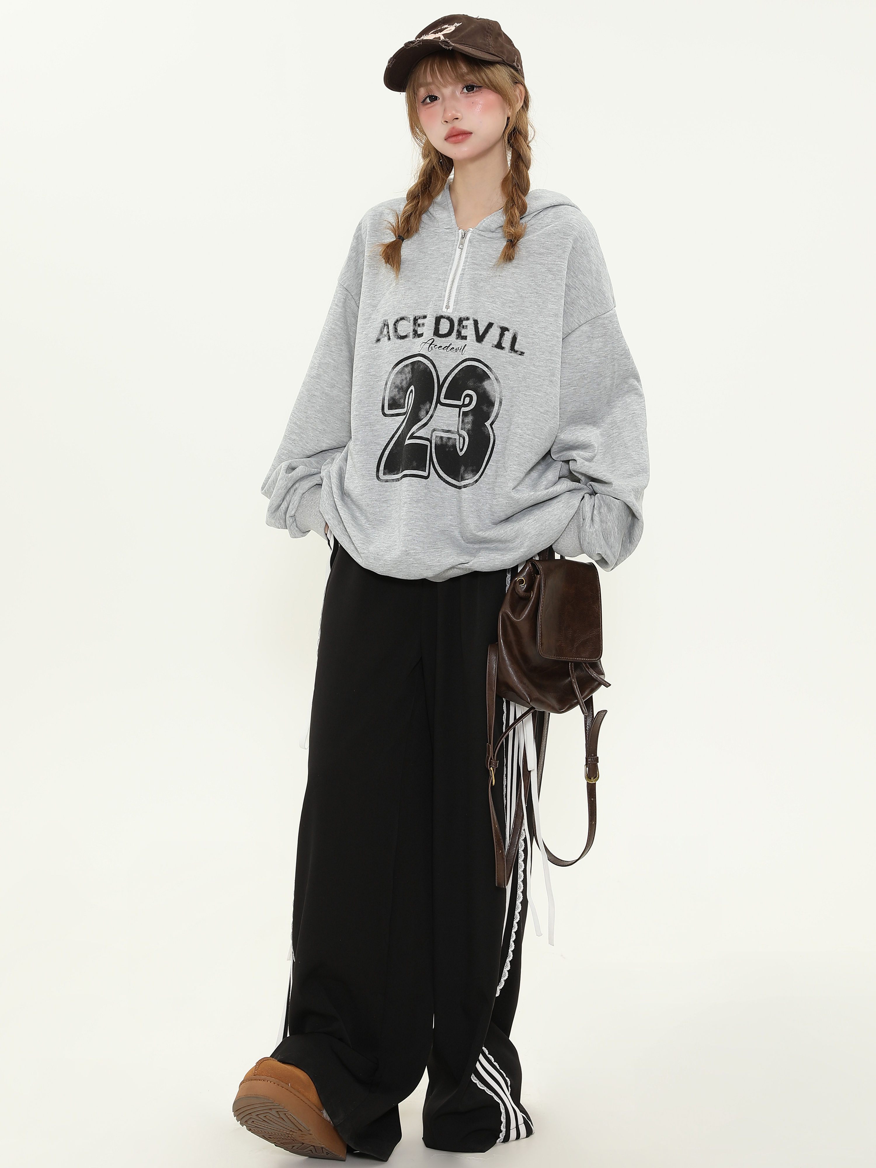 American-Style Spicy Girl Bow Tie Lace Striped Casual Wide-Leg Pants for Women - Loose Slim Fit, Trendy Y2K Fashion American-Style Spicy Girl Bow Tie Lace Striped Casual Wide-Leg Pants for Women - Loose Slim Fit, Trendy Y2K Fashion