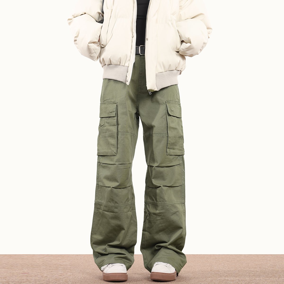 American-Style Straight Multi-Pocket Pleated Work Pants for Men and Women - Loose Fit Street Hip-Hop Dance Style American-Style Straight Multi-Pocket Pleated Work Pants for Men and Women - Loose Fit Street Hip-Hop Dance Style