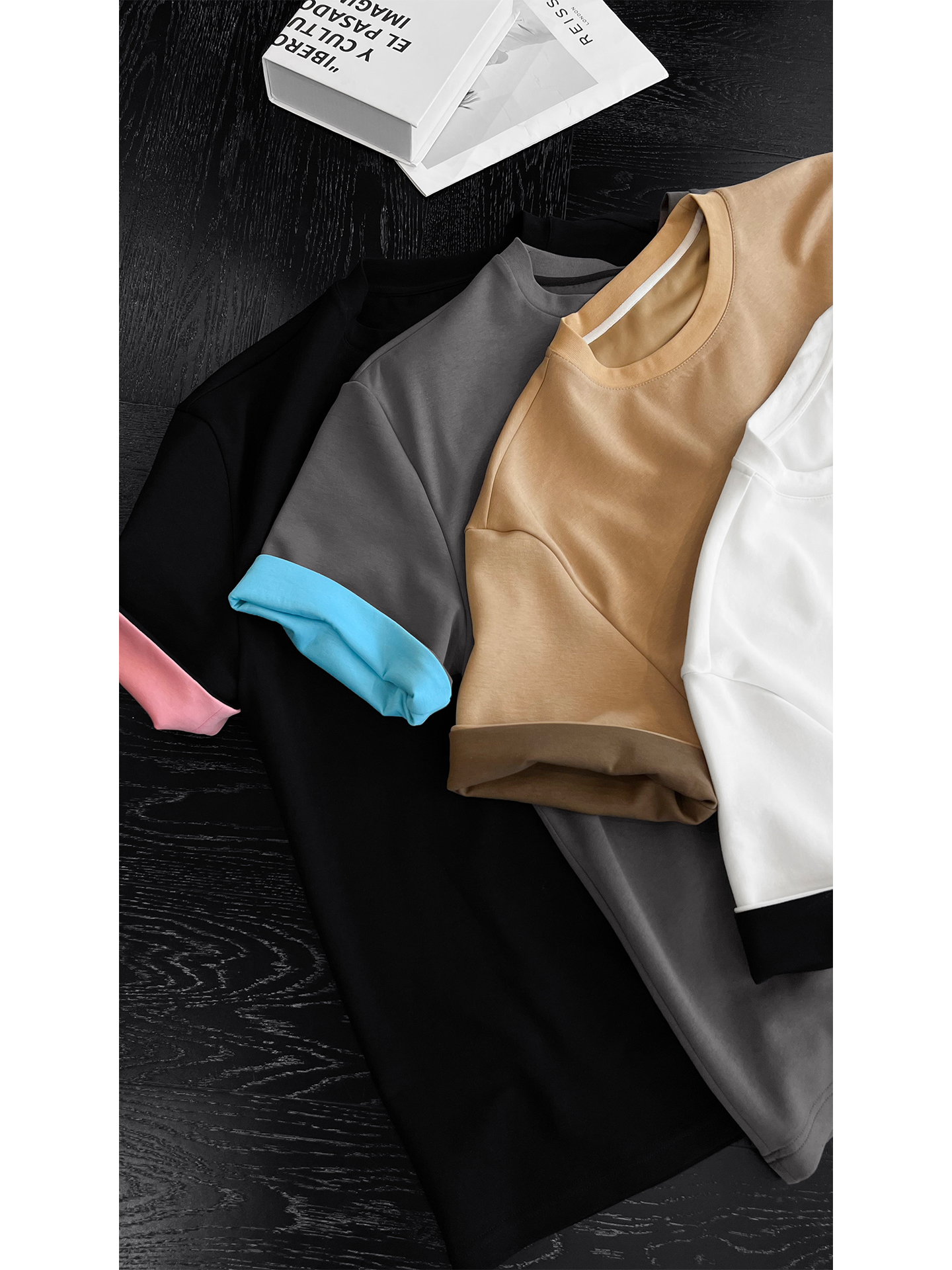 American Vintage Color Block Splicing Loose Short Sleeve T-Shirt - Trendy Summer Style for 90s and Y2K Fashion