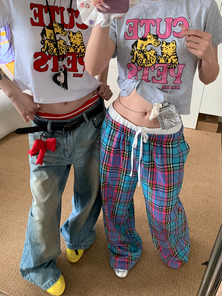 American Vintage Letter Print Round Neck Short Sleeve T-Shirt for Women - Casual Loose Fit Summer Top, Y2K Style